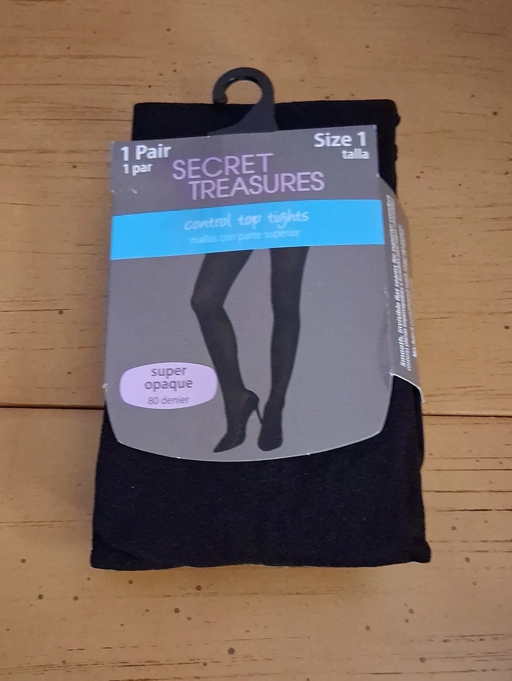 Secret Treasures Black Control Top Tights - Size 1
